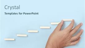  Presentation with business process - Cool new presentation theme with block-stacking-as-step-stair backdrop and a sky blue colored foreground