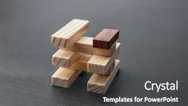  Presentation with wooden - Presentation theme featuring block standing out from others background and a  colored foreground