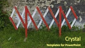  Presentation with concrete - Amazing presentation theme having blockade - barriers against concrete wall backdrop and a  colored foreground