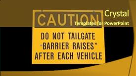  Presentation with tailgate - Colorful slide set enhanced with blockade - caution do not tailgate sign backdrop and a tawny brown colored foreground