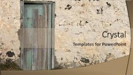  Presentation with vintage door nature - Slides consisting of blockade - gate vintage wooden door background and a soft green colored foreground