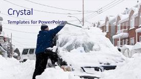  Presentation with snow shovel - Amazing presentation having blockade - man with a snow shovel backdrop and a sky blue colored foreground