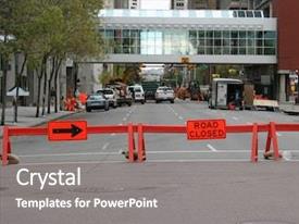Blockade Road Closed Sign And Barrier PPT template 58 | CrystalGraphics