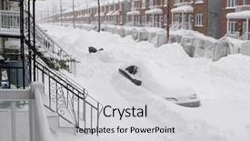  Presentation with city street - Beautiful PPT layouts featuring blockade - snowfall in the city car backdrop and a  colored foreground