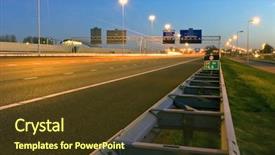  Presentation with night - Slides consisting of blockade - viaducts of a motorway junction background and a tawny brown colored foreground