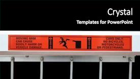  Presentation with cause - Audience pleasing slide deck consisting of blockade - warning barrier can cause damage backdrop and a black colored foreground