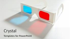  Presentation with glasses - Amazing PPT layouts having blockbuster - 3d glasses on white backdrop and a light gray colored foreground