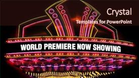  Presentation with marquee - PPT layouts consisting of blockbuster - electric neon movie marquee background and a wine colored foreground