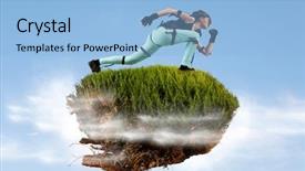  Presentation with motion - PPT theme enhanced with blockbuster - flying island motion caption virtual background and a light blue colored foreground