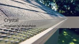  Presentation with roof - Amazing PPT theme having blocked drain - plastic guard over gutter trough backdrop and a light gray colored foreground