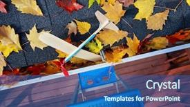  Presentation with gutter - Presentation design enhanced with blocked drain - toy airplane lost background and a ocean colored foreground