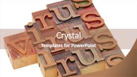  Presentation with virus - Audience pleasing presentation theme consisting of one woman exercising fitness push ups with holders in silhouette on white background backdrop and a white colored foreground