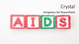  Presentation with blocks - Slide deck enhanced with blocking viruses - wood blocks spelling out aids background and a white colored foreground