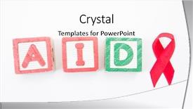  Presentation with ribbon green - Amazing PPT layouts having blocking viruses - wood blocks spelling out aids backdrop and a white colored foreground