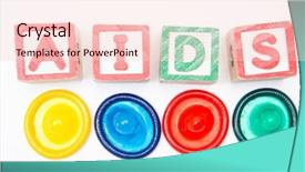  Presentation with colourful wood - Presentation design having coffee beans making a word background and a white colored foreground