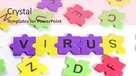  Presentation with colorful puzzle movable - Slide deck consisting of blocking viruses - word virus formed with colorful background and a coral colored foreground