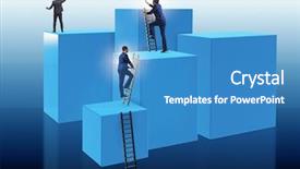  Presentation with challenge - PPT theme with blocks in challenge business concept background and a teal colored foreground