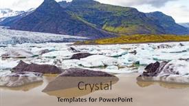  Presentation with cold water - Presentation theme enhanced with blocks-of-ice-are-reflected background and a  colored foreground