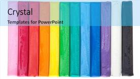  Presentation with play - Presentation theme having blocks play - set of colorful plasticine isolated background and a cyan colored foreground