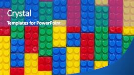  Presentation with plastic bales at the waste - Slide set enhanced with blocks play - toy background made with color background and a  colored foreground