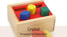  Presentation with wooden toy - Slide set having blocks play - wooden toy isolated on white background and a coral colored foreground