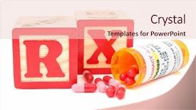  Presentation with antibiotics - Slides enhanced with blocks spell rx perscription behind background and a lemonade colored foreground