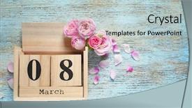  Presentation with roses - Colorful PPT theme enhanced with blocks text - block calendar and roses backdrop and a lemonade colored foreground