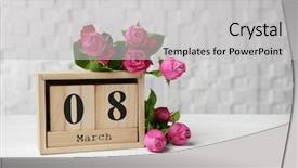  Presentation with roses - Presentation design consisting of blocks text - roses and block calendar background and a light gray colored foreground