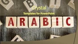  Presentation with blocks - Audience pleasing presentation theme consisting of blocks with the text arabic backdrop and a violet colored foreground