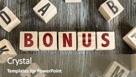  Presentation with bonus - Presentation design consisting of blocks with the text bonus background and a violet colored foreground