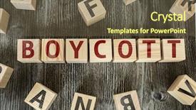  Presentation with colour blocking building blocks - Amazing slide set having blocks with the text boycott backdrop and a tawny brown colored foreground