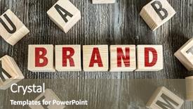  Presentation with brand - Presentation design consisting of blocks with the text brand background and a violet colored foreground