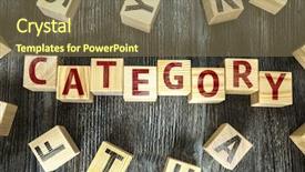  Presentation with colour blocking building blocks - Audience pleasing presentation design consisting of blocks with the text category backdrop and a violet colored foreground