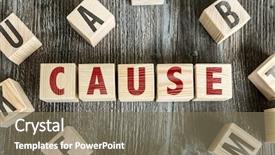  Presentation with cause - Presentation design having blocks with the text cause background and a violet colored foreground