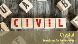  Presentation with civil engineering - PPT theme featuring blocks with the text civil background and a violet colored foreground