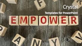  Presentation with empower - PPT theme consisting of blocks with the text empower background and a tawny brown colored foreground