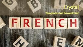  Presentation with blocks - PPT layouts consisting of study oversea - wooden blocks with the text background and a coral colored foreground