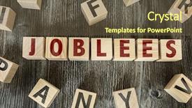  Presentation with blocks - Slide set consisting of blocks with the text jobless background and a tawny brown colored foreground