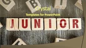  Presentation with blocks - Slide set featuring blocks with the text junior background and a violet colored foreground