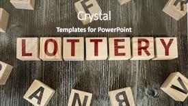  Presentation with lottery - Colorful presentation enhanced with blocks with the text lottery backdrop and a tawny brown colored foreground