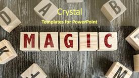  Presentation with magic - Slide deck featuring blocks with the text magic background and a coral colored foreground