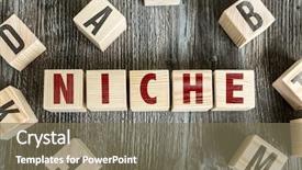  Presentation with market research - Beautiful PPT theme featuring market research focus group - wooden blocks with the text backdrop and a coral colored foreground