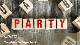  Presentation with party time - Amazing slide set having blocks with the text party backdrop and a violet colored foreground