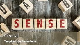  Presentation with blocks - Presentation theme with blocks with the text sense background and a violet colored foreground