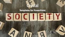  Presentation with civil society - Colorful slide deck enhanced with blocks with the text society backdrop and a tawny brown colored foreground