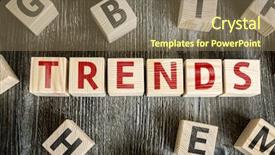  Presentation with blocks - Beautiful PPT layouts featuring blocks with the text trends backdrop and a violet colored foreground