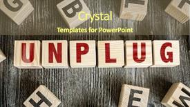  Presentation with blocks - PPT theme enhanced with unplugged - wooden blocks with the text background and a coral colored foreground