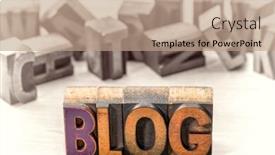  Presentation with blog - Colorful presentation theme enhanced with letterpress wood type printing block backdrop and a coral colored foreground