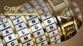  Presentation with password - Cool new slide set with blog word as a password to combination puzzle box with rings of letters backdrop and a tawny brown colored foreground