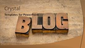  Presentation with internet communication - Beautiful slides featuring blog-word-in-vintage-letterpess backdrop and a coral colored foreground